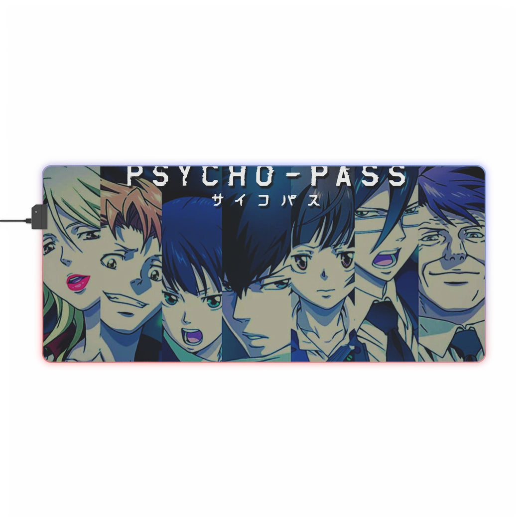 Psycho- Pass Main Members Faces RGB LED Mouse Pad (Desk Mat)