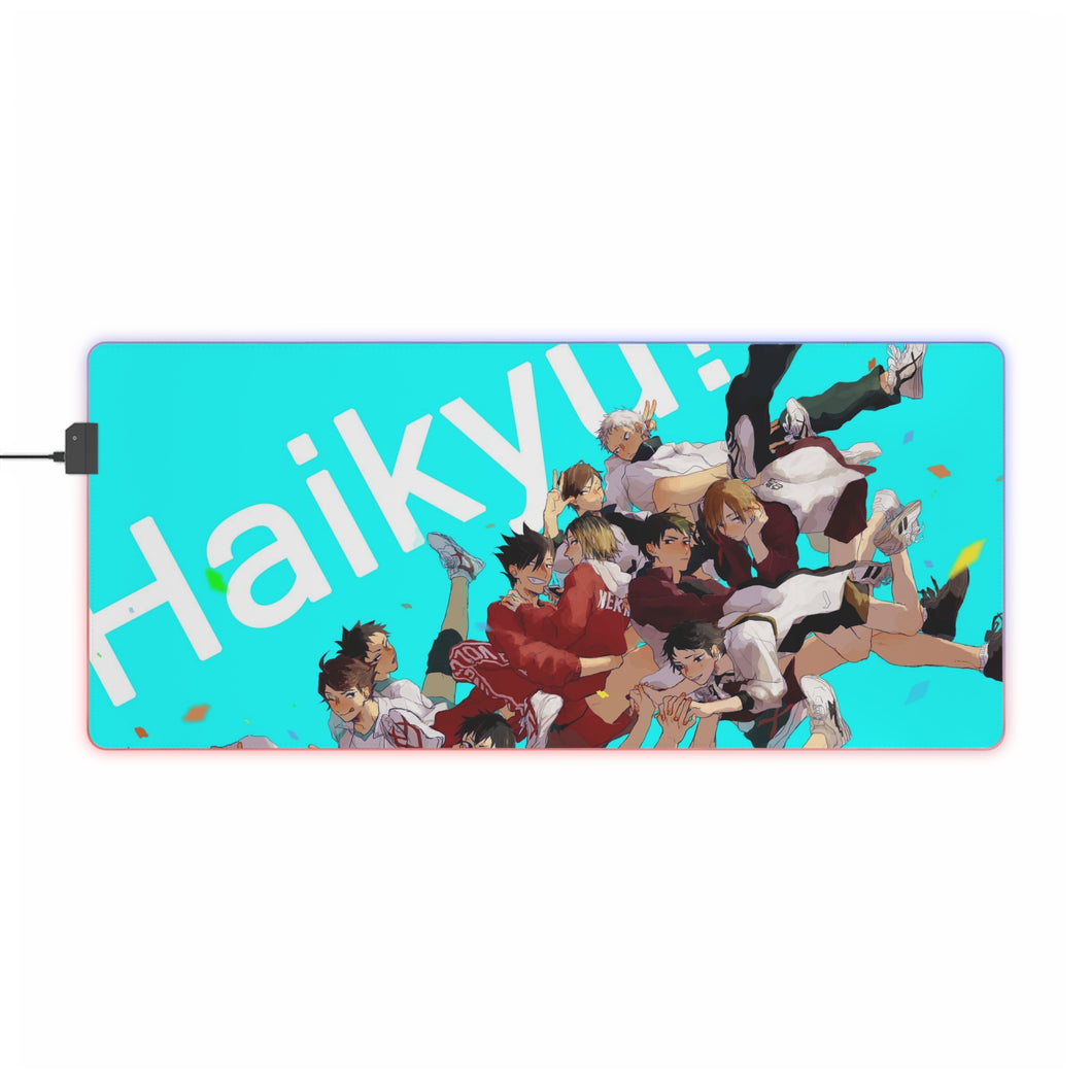 Tōru Oikawa Kenma Kozume Keiji Akaashi Kenji Futakuchi Tetsurō Kuroo and Wakatoshi Uhijima RGB LED Mouse Pad (Desk Mat)