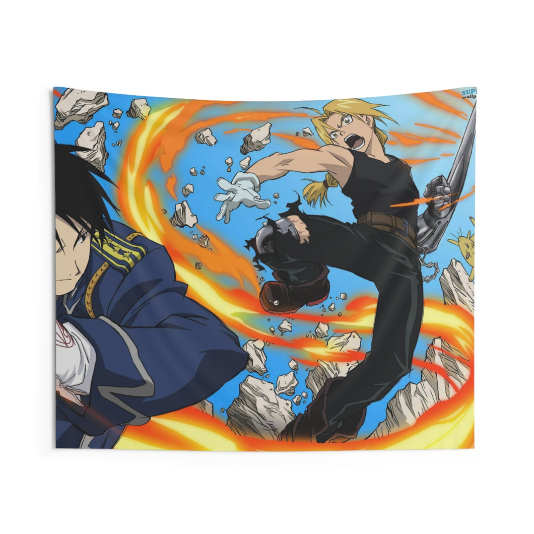 Full Metal Alchemist Roy Mustang VS Edward Elric Indoor Wall Tapestry