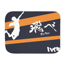 Load image into Gallery viewer, Minimalist &quot;Fly High&quot;Haikyuu!! Sherpa Blanket
