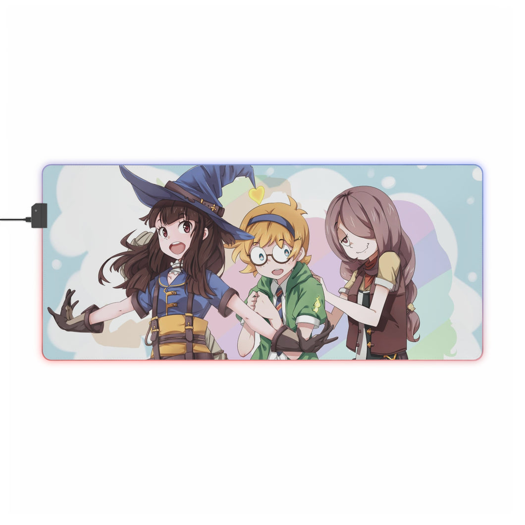 Little Witch Academia Sucy Manbavaran, Akko Kagari, Computer Keyboard Pad, Lotte Yanson RGB LED Mouse Pad (Desk Mat)