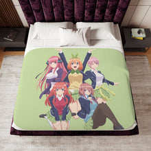 Load image into Gallery viewer, The Quintessential Quintuplets Miku Nakano, Itsuki Nakano, Nino Nakano, Yotsuba Nakano, Ichika Nakano Sherpa Blanket
