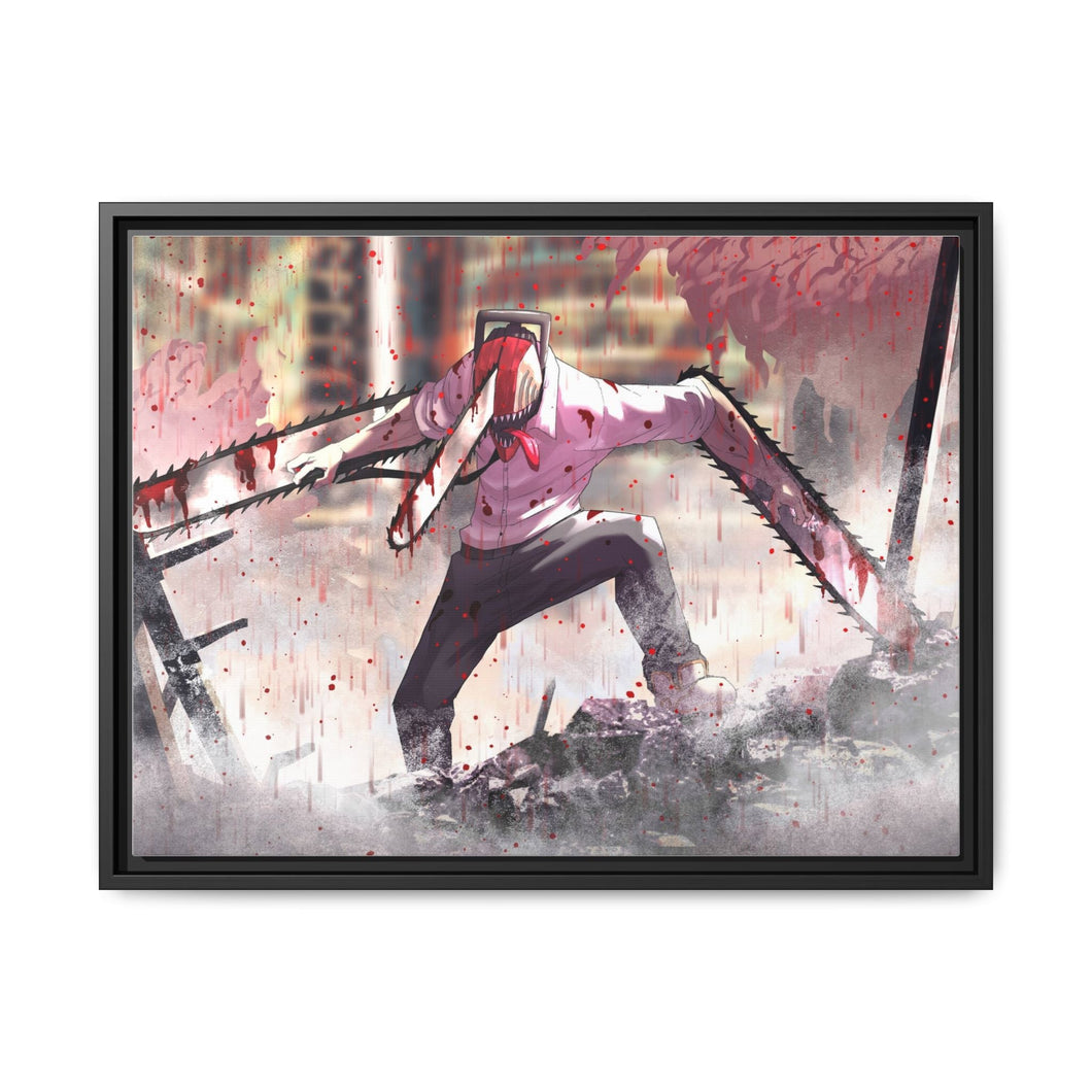 Anime Chainsaw Man Canvas Framed Art Print