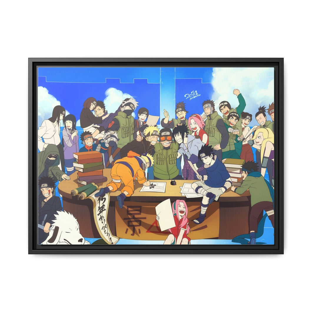 Life in Konoha Canvas Framed Art Print