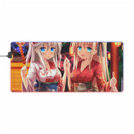 Nao Tomori  and Yusa Nishimori in yukata RGB LED Mouse Pad (Desk Mat)