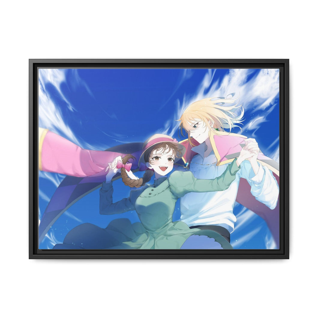 Anime Howl's Moving Castle Canvas Framed Art Print