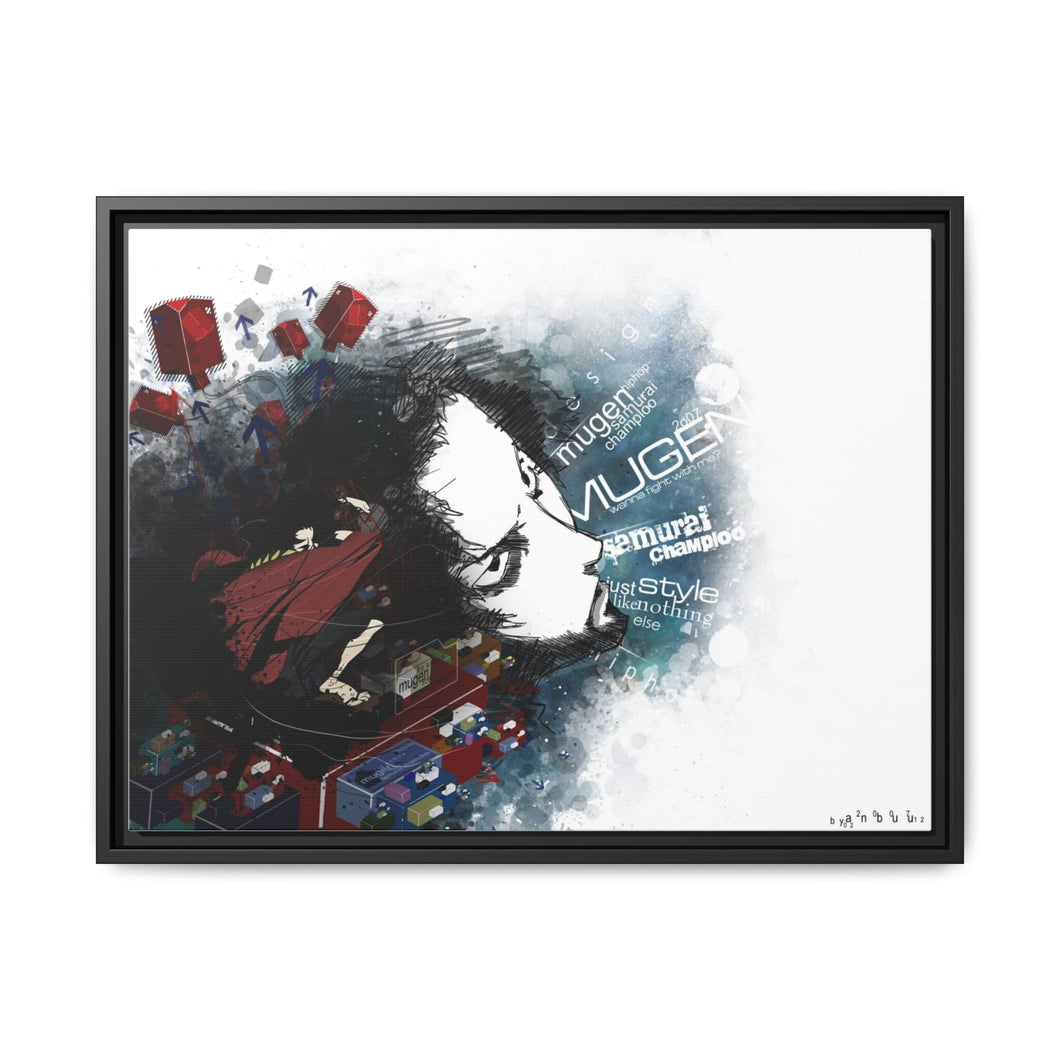 Anime Samurai Champloor Canvas Framed Art Print