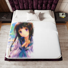 Load image into Gallery viewer, Eru Chitanda  Smile Sherpa Blanket
