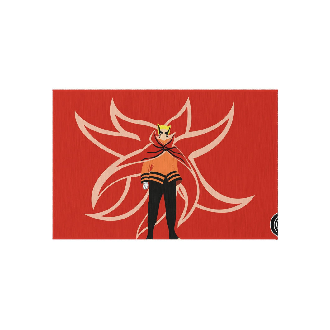 Naruto Baryon Mode In Bright Orange Rug