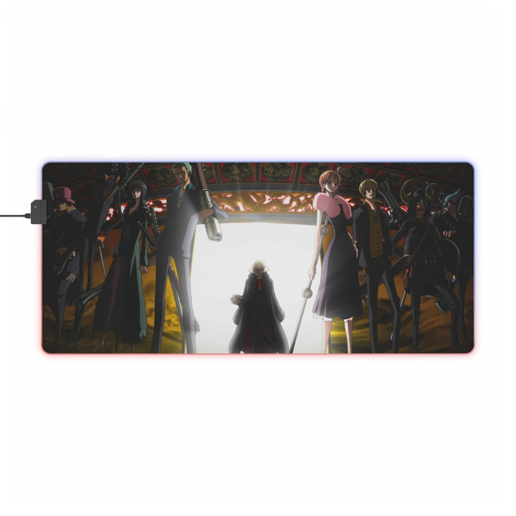 One Piece Monkey D. Luffy, Roronoa Zoro, Sanji, Nico Robin, Nami RGB LED Mouse Pad (Desk Mat)