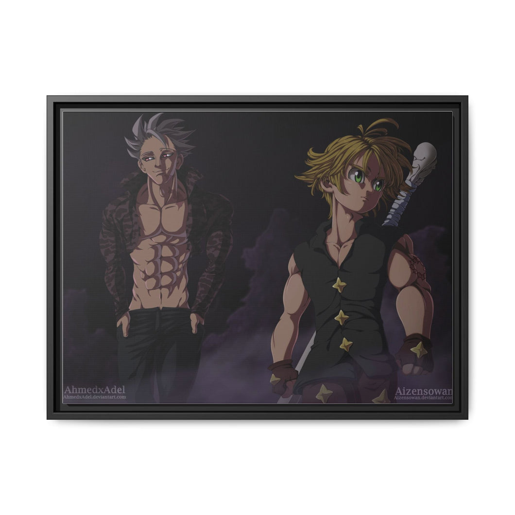 Meliodas and Ban Canvas Framed Art Print