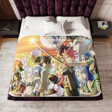 Load image into Gallery viewer, Fairy Tail Natsu Dragneel, Erza Scarlet, Gray Fullbuster, Lucy Heartfilia, Happy Sherpa Blanket
