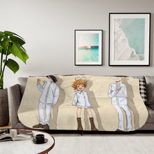 Load image into Gallery viewer, The Promised Neverland Ray, Norman, Emma Sherpa Blanket
