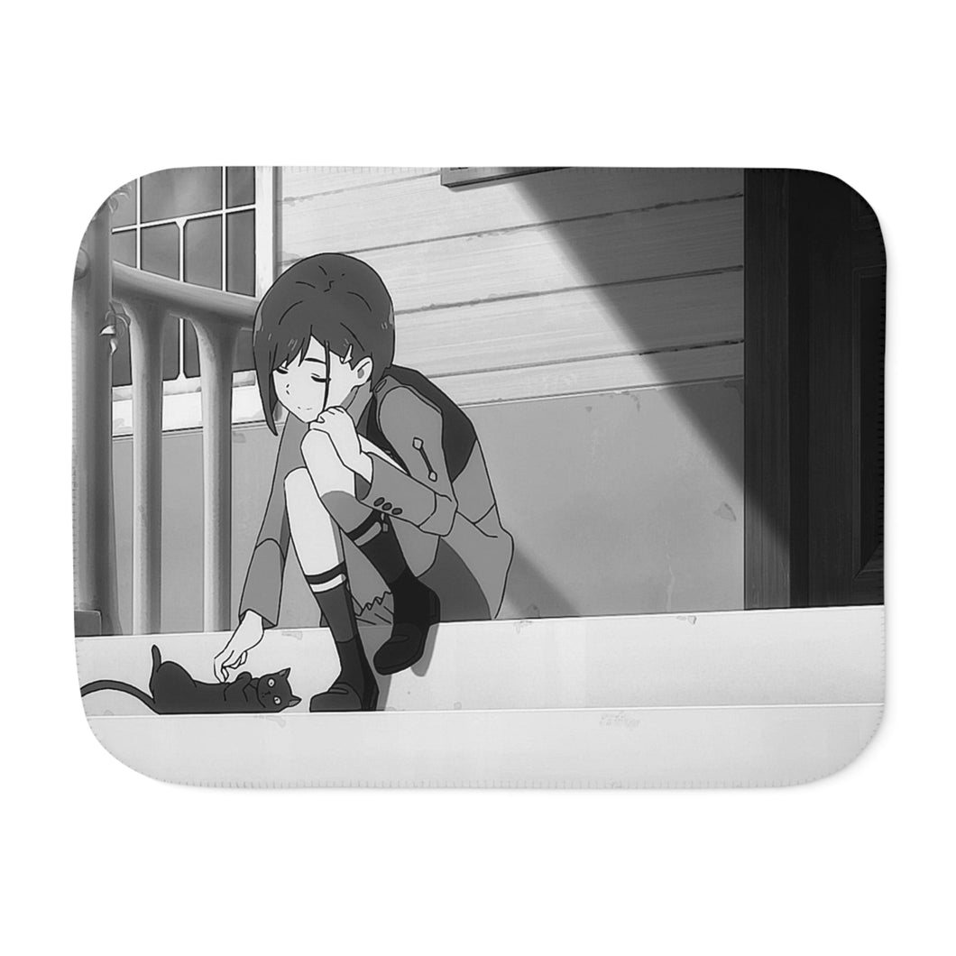 Ichigo 015 and Black Cat Sherpa Blanket