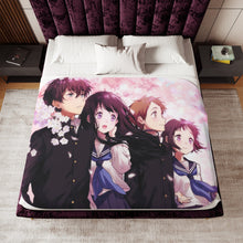 Load image into Gallery viewer, Hyouka Eru Chitanda, Satoshi Fukube, Mayaka Ibara Sherpa Blanket
