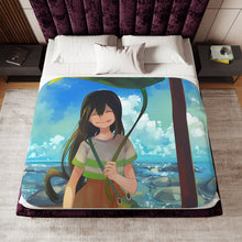 Load image into Gallery viewer, My Hero Academia Tsuyu Asui Sherpa Blanket
