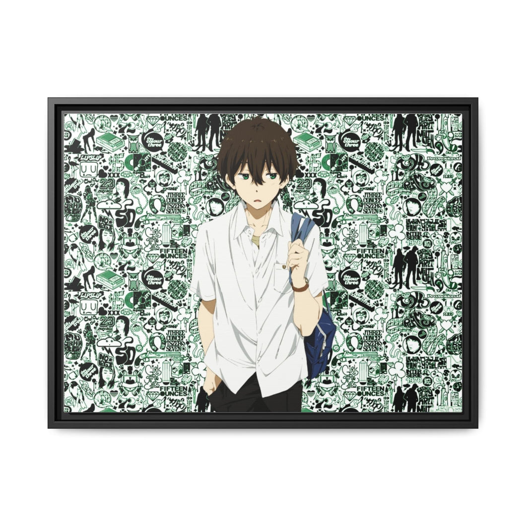 Hōtarō Oreki Going to school Canvas Framed Art Print
