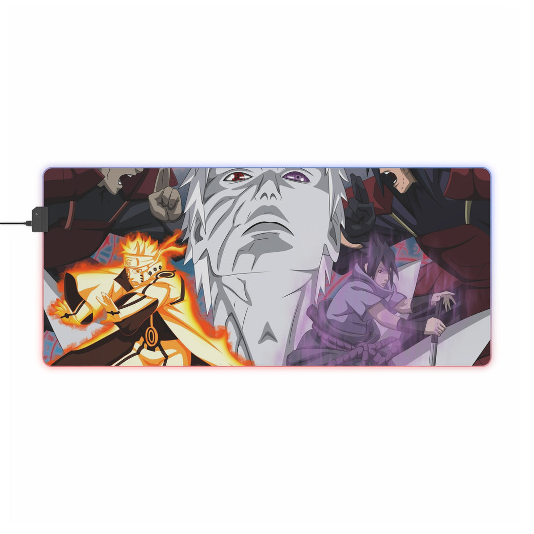 Naruto,Sasuke,Obito,Madara and Hashirama RGB LED Mouse Pad (Desk Mat)