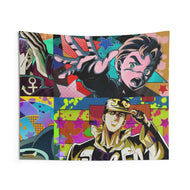 Jotaro Kujo Josuke Higashikata and Okuyasu Nijimura Indoor Wall Tapestry