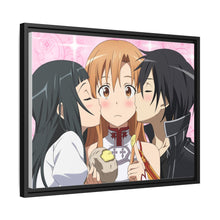 Load image into Gallery viewer, Kirito,Asuna and Yui Canvas Framed Art Print
