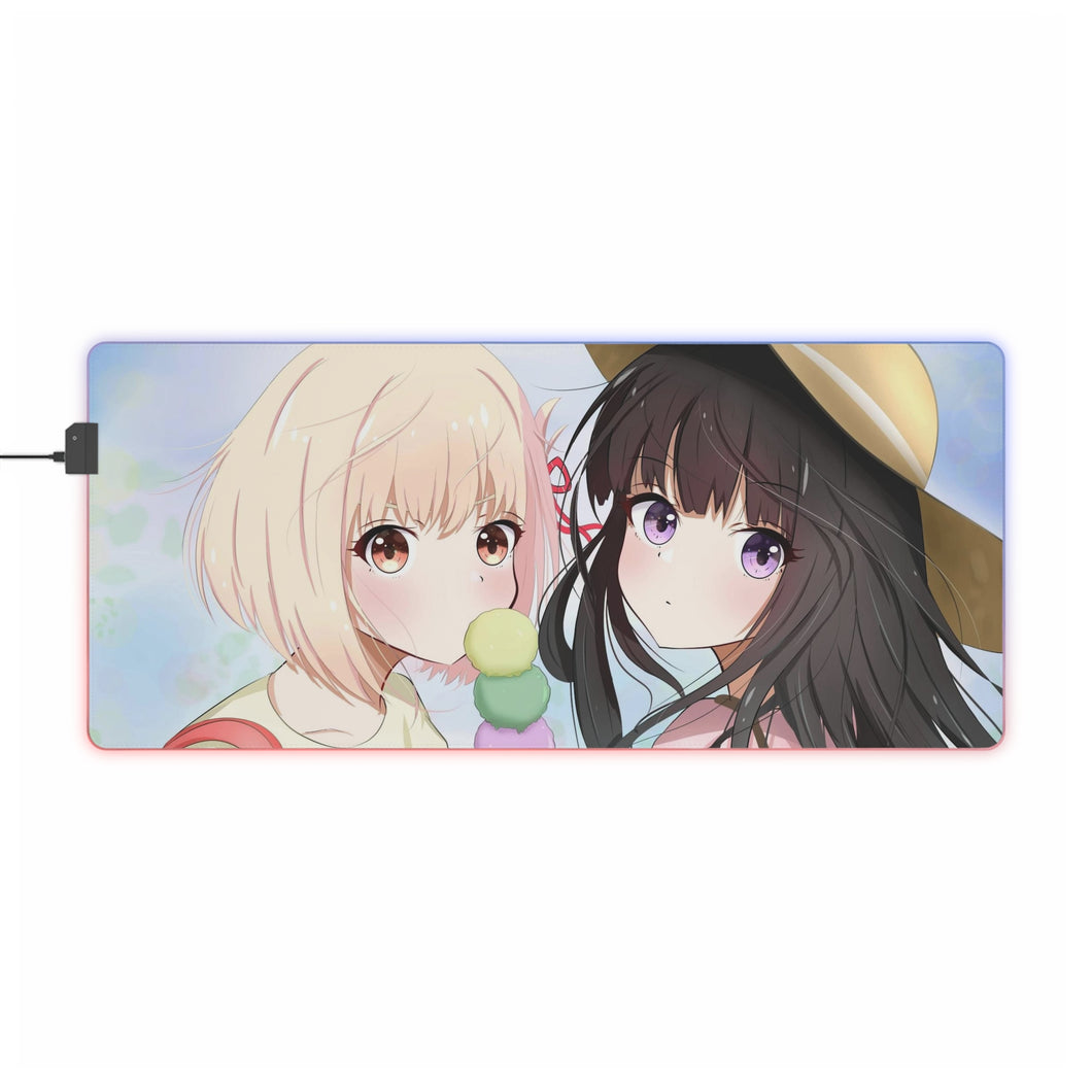 Lycoris Recoil Takina Inoue, Chisato Nishikigi RGB LED Mouse Pad (Desk Mat)