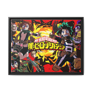 My Hero Academia Izuku Midoriya, Katsuki Bakugou, Tenya Iida, Tsuyu Asui Canvas Framed Art Print