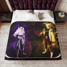 Load image into Gallery viewer, Sasuke and Naruto Sherpa Blanket
