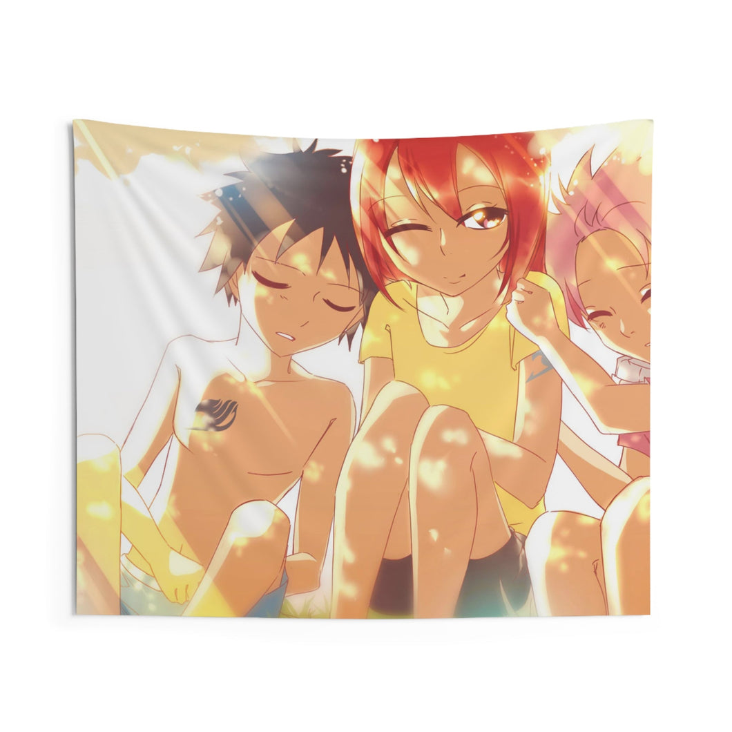 Fairy Tail Natsu Dragneel, Erza Scarlet, Gray Fullbuster Indoor Wall Tapestry