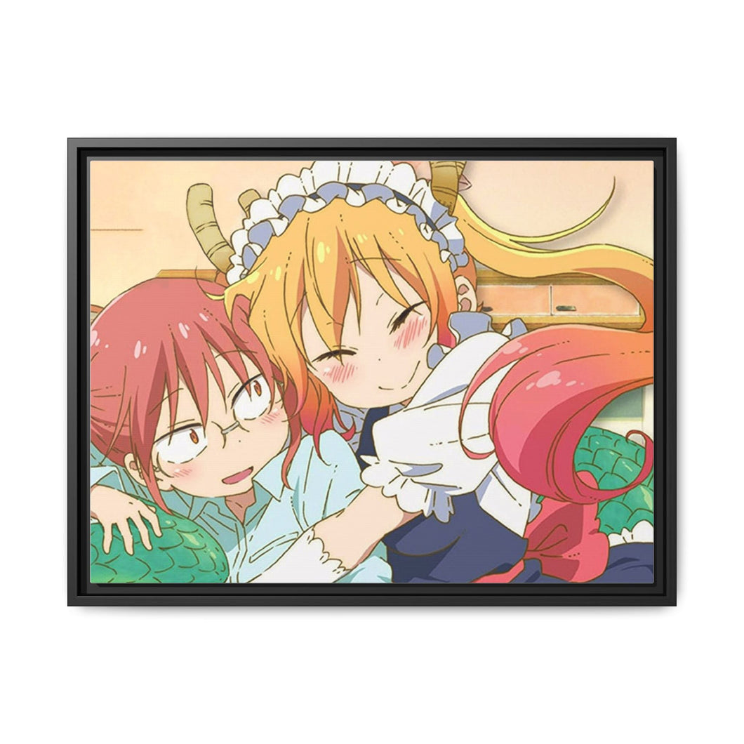 Tooru and Kobayashi Canvas Framed Art Print