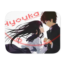 Load image into Gallery viewer, Eru Chitanda  And Hōtarō Orekiholding hands together Sherpa Blanket
