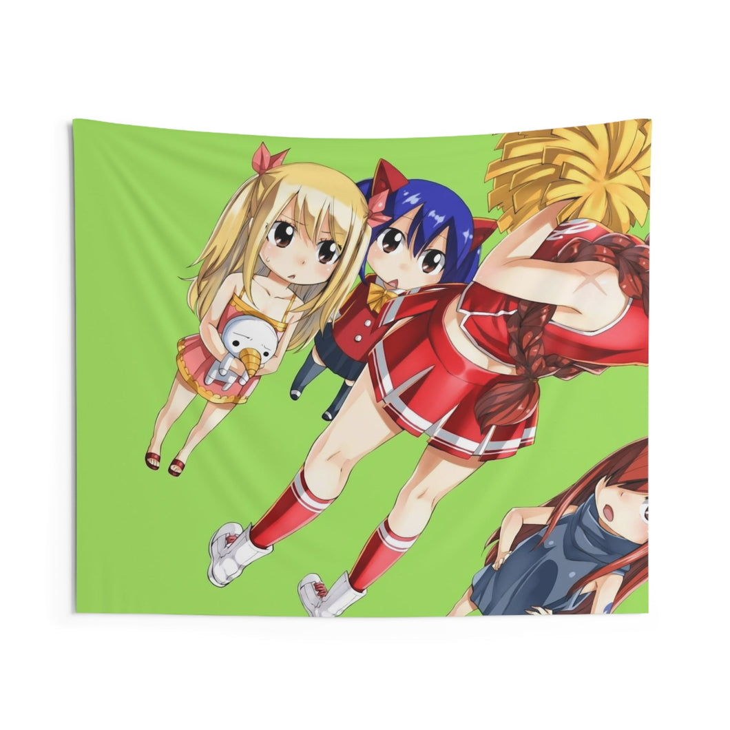 Fairy Tail Erza Scarlet, Lucy Heartfilia, Wendy Marvell Indoor Wall Tapestry