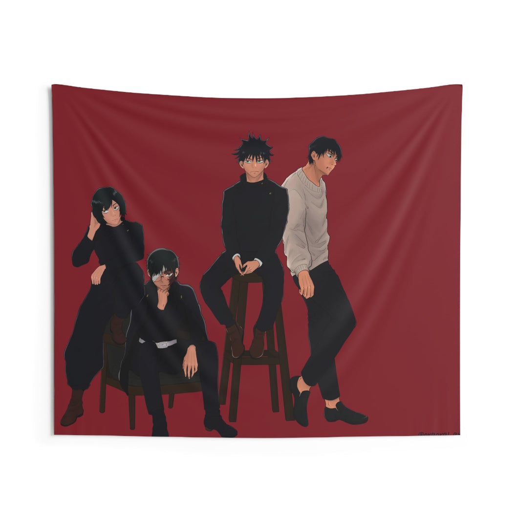 Toji Fushiguro Maki Zenin and Megumi Fushiguro Indoor Wall Tapestry