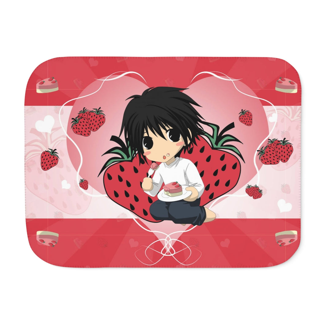 strawberries Sherpa Blanket