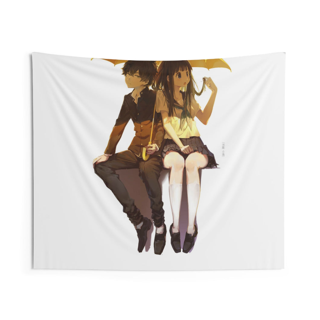 Eru Chitanda  And  Hōtarō Oreki under umbrella Indoor Wall Tapestry