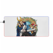 Load image into Gallery viewer, All Might strong and weak surrounded by roses RGB LED Mouse Pad (Desk Mat)

