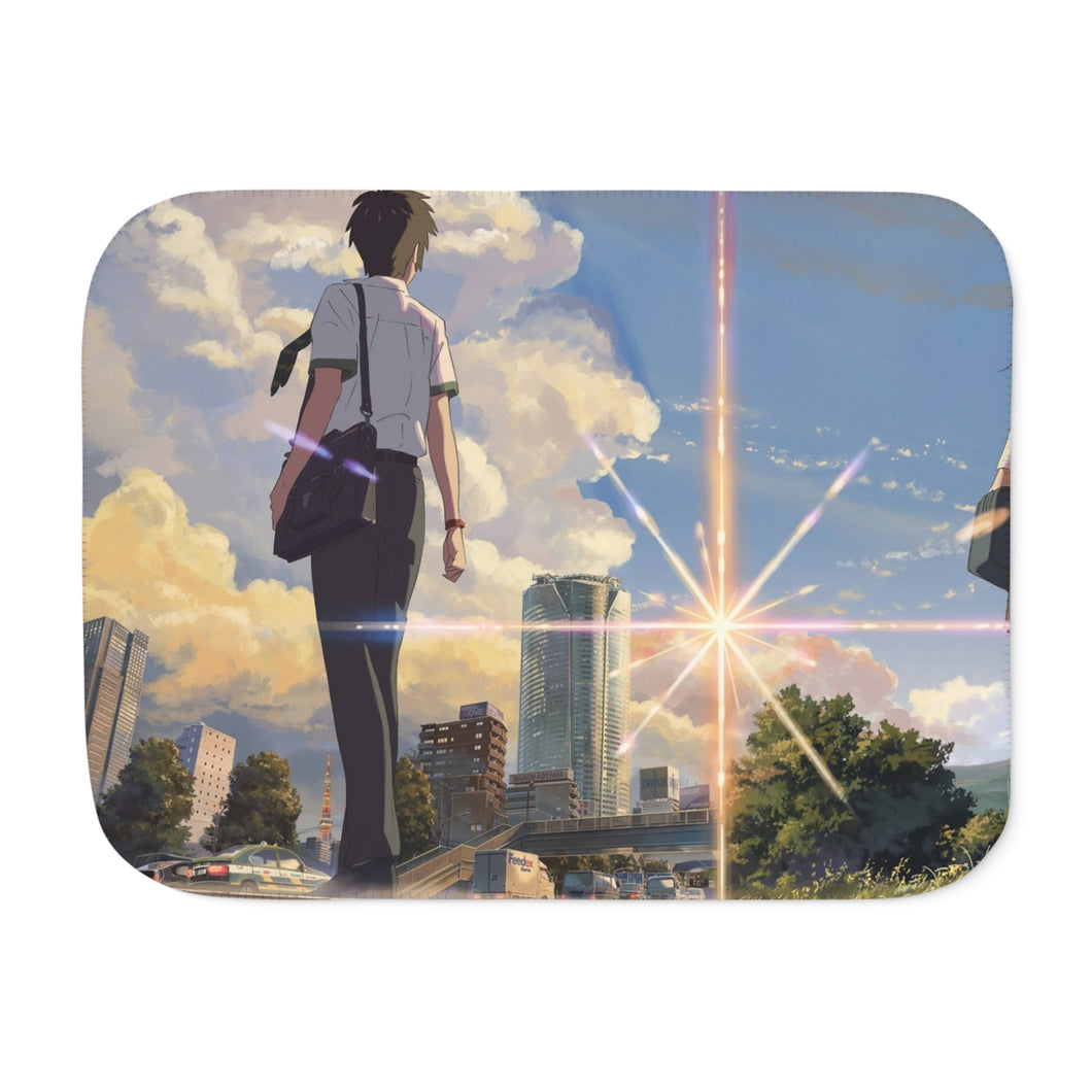 Taki and Mitsuha (Your Name) Sherpa Blanket