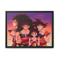 Bardock, Gine, Goku and Raditz Canvas Framed Art Print