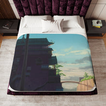 Load image into Gallery viewer, Anime Spirited Awayr Sherpa Blanket
