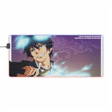 Load image into Gallery viewer, Blue Exorcist RGB LED Mouse Pad (Desk Mat)
