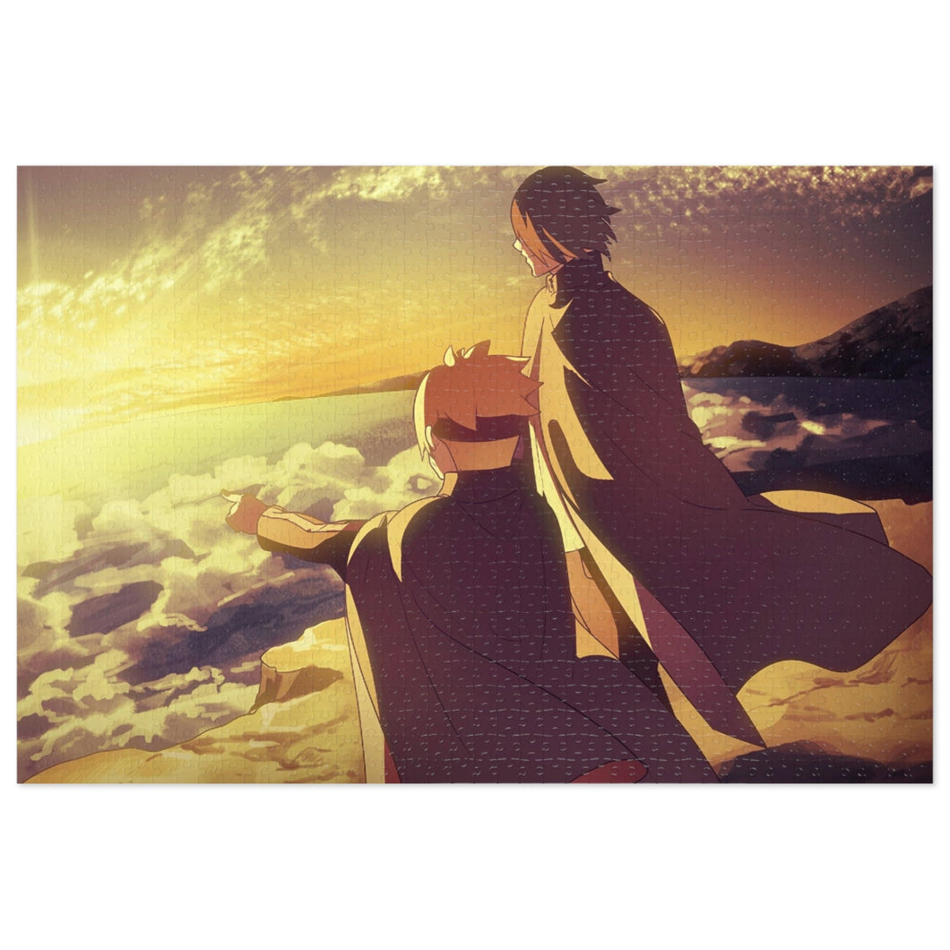 Boruto with his mentor watching the sunrise Jigsaw Puzzle