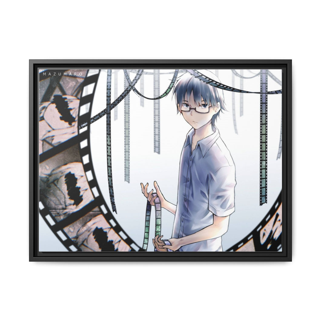 Anime ERASED Canvas Framed Art Print