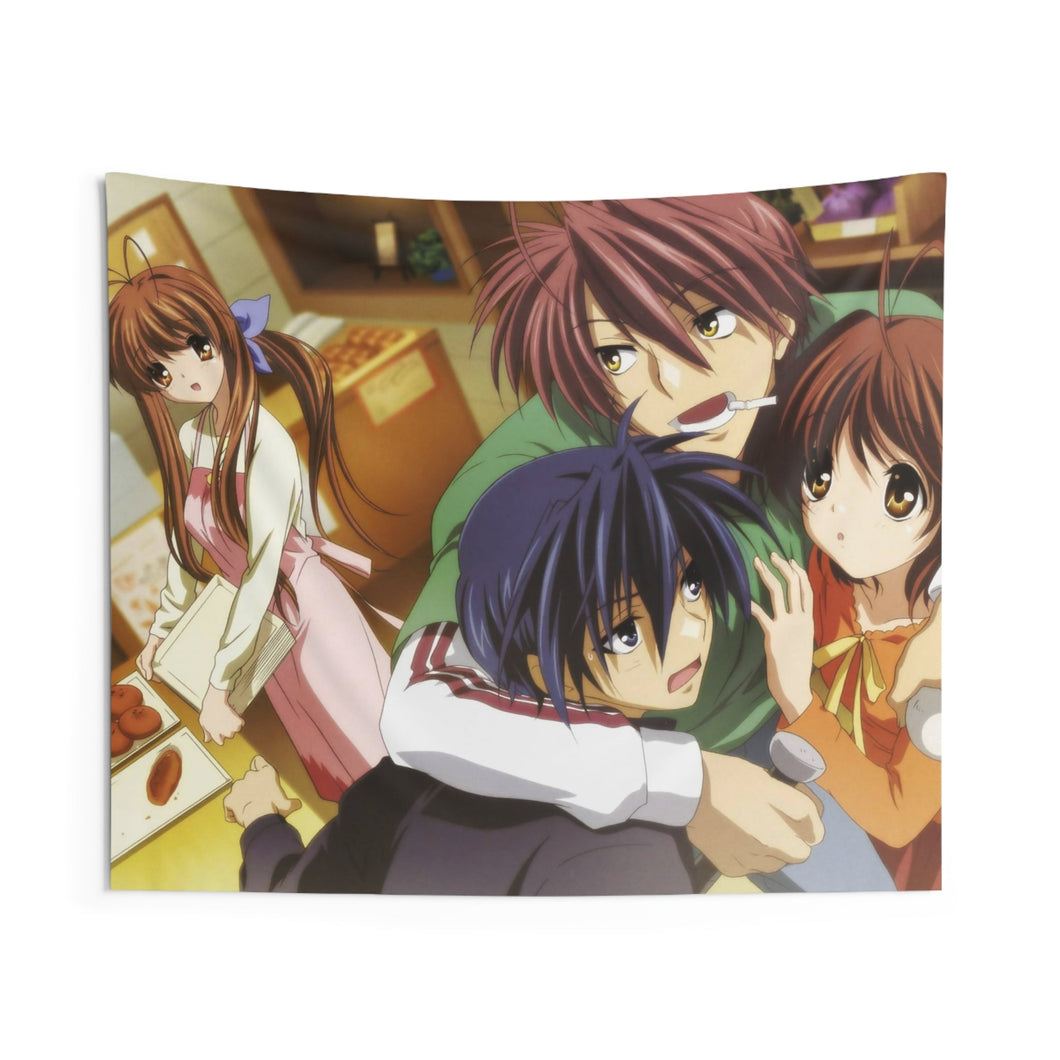 Clannad Tomoya Okazaki, Nagisa Furukawa, Akio Furukawa, Sanae Furukawa Indoor Wall Tapestry