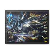 Cocytus Vs Lizardman Canvas Framed Art Print