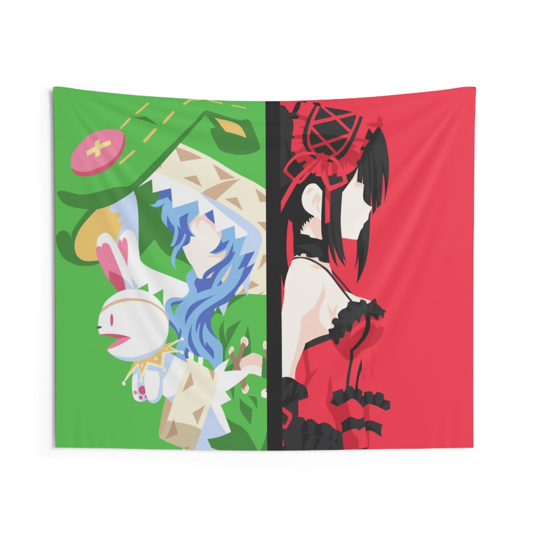 Yoshino and Kurumi - Date A Live Minimalist Indoor Wall Tapestry