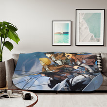 Load image into Gallery viewer, Eren,Mikasa,Armin and Levi Sherpa Blanket
