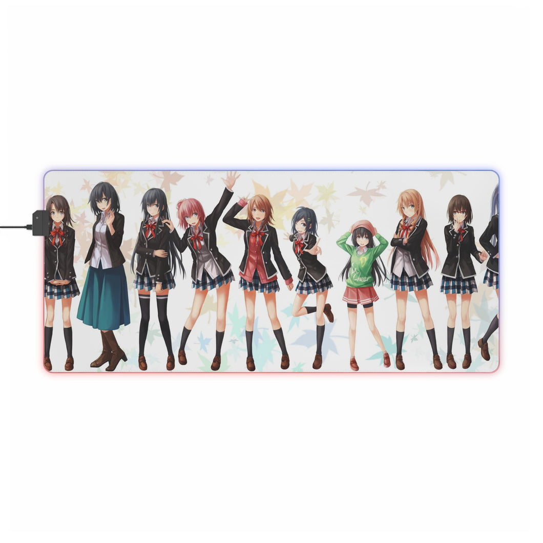 My Teen Romantic Comedy SNAFU Haruno Yukinoshita, Yukino Yukinoshita, Yui Yuigahama, Shizuka Hiratsuka, Komachi Hikigaya RGB LED Mouse Pad (Desk Mat)