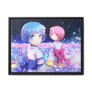Ram&Rem夜 Canvas Framed Art Print