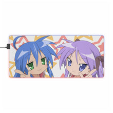 Load image into Gallery viewer, Lucky Star Konata Izumi, Kagami Hiiragi RGB LED Mouse Pad (Desk Mat)
