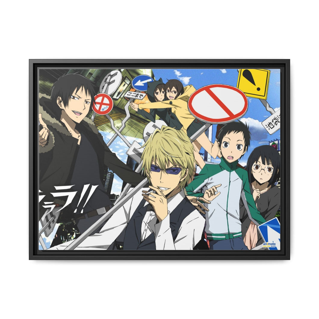 Durarara!! Izaya Orihara, Shizuo Heiwajima, Anri Sonohara Canvas Framed Art Print