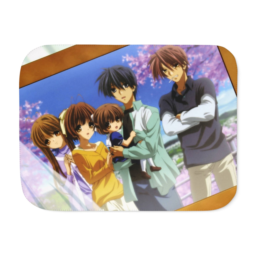 Clannad Tomoya Okazaki, Nagisa Furukawa, Akio Furukawa, Sanae Furukawa Sherpa Blanket